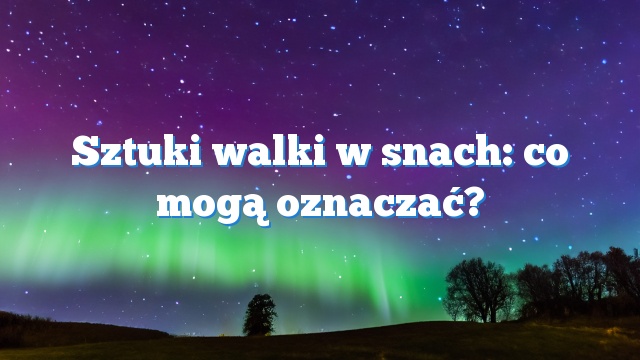 Sztuki walki w snach: co mogą oznaczać?