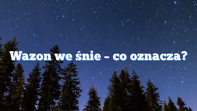 Wazon we śnie – co oznacza?