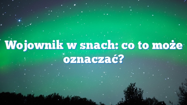 Wojownik w snach: co to może oznaczać?