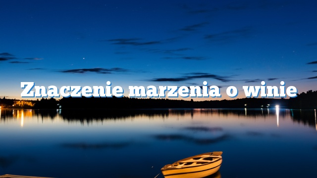 Znaczenie marzenia o winie