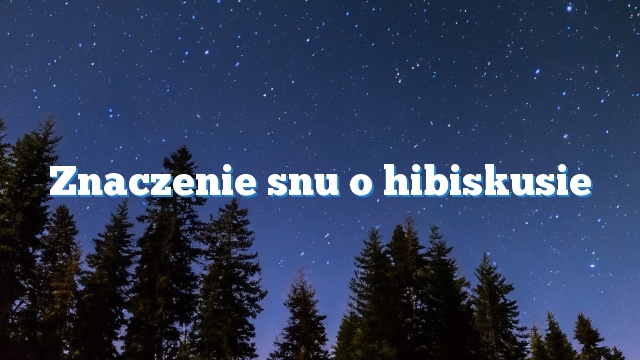 Znaczenie snu o hibiskusie
