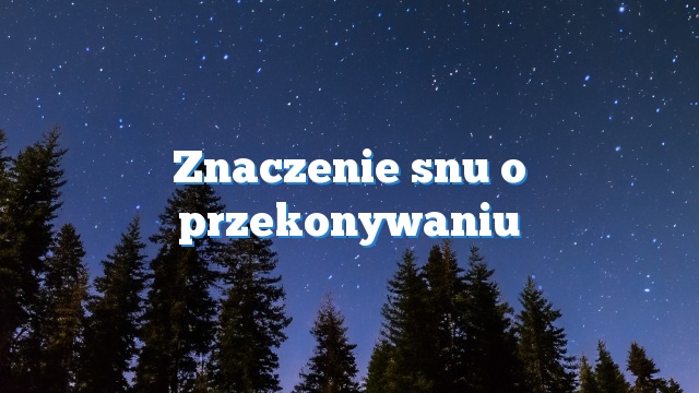 Znaczenie snu o przekonywaniu